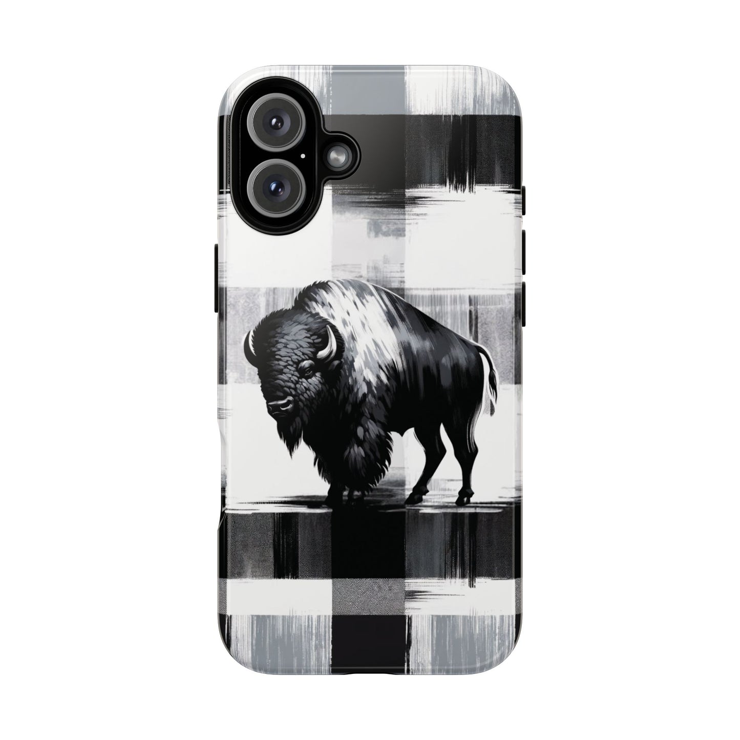 Black White Buffalo Plaid Phone Case!