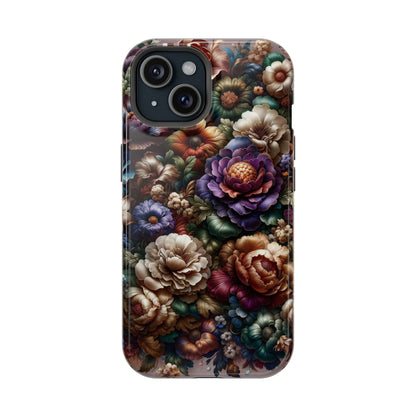 Floral Elegance MagSafe Compatible iPhone Case – Protective Dual-Layer Design with Vibrant Full-Wrap Print