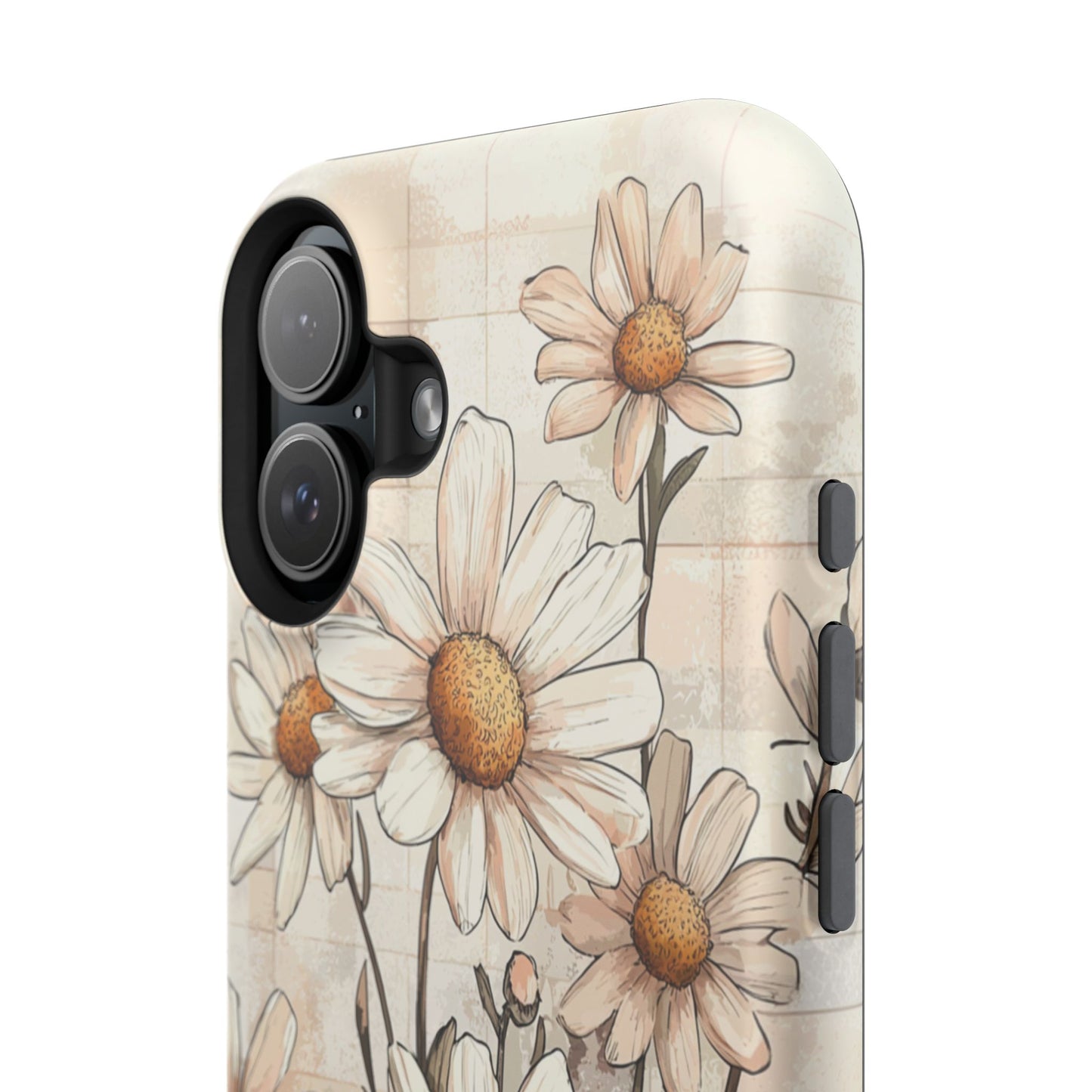 Pastel Daisy MagSafe iPhone Case - Elegant Floral Protective Cover