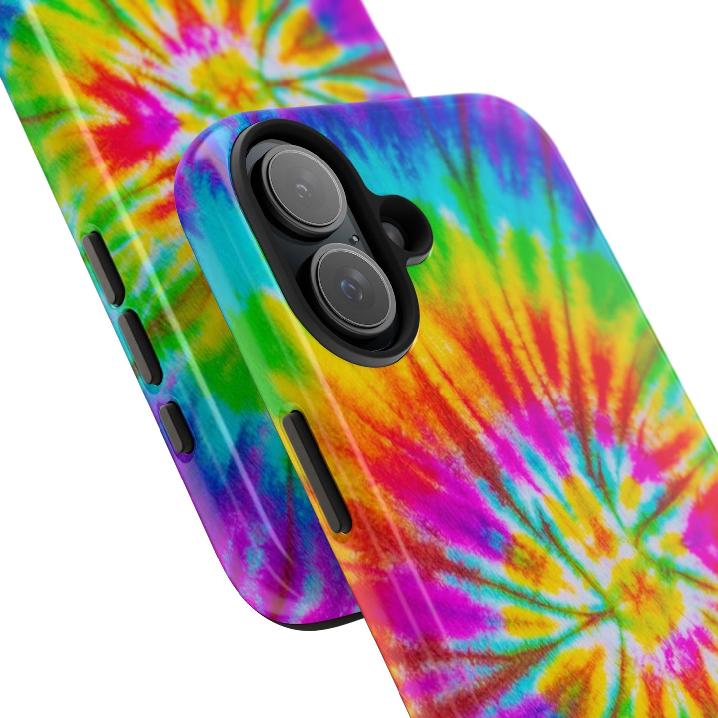 Rainbow Spiral Tie-Dye iPhone Case – Bright & Retro Design