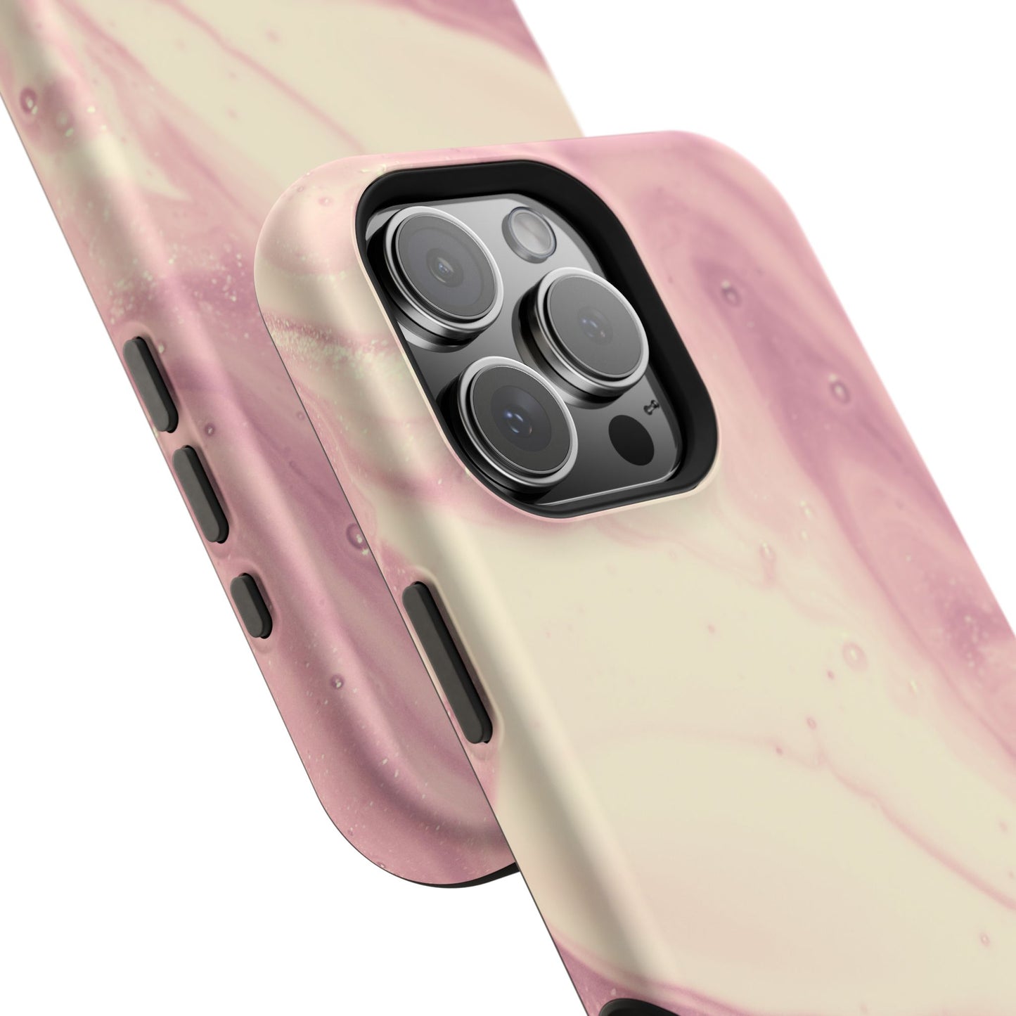 Blush Marble Glow – MagSafe Case with Pink & Rose Gold Marble Design