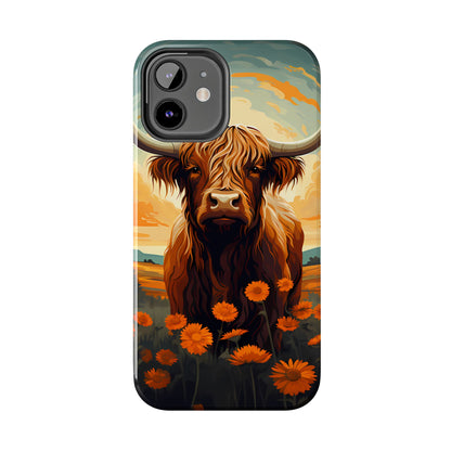 Highland Cow Case | Rustic Farmhouse Floral Design