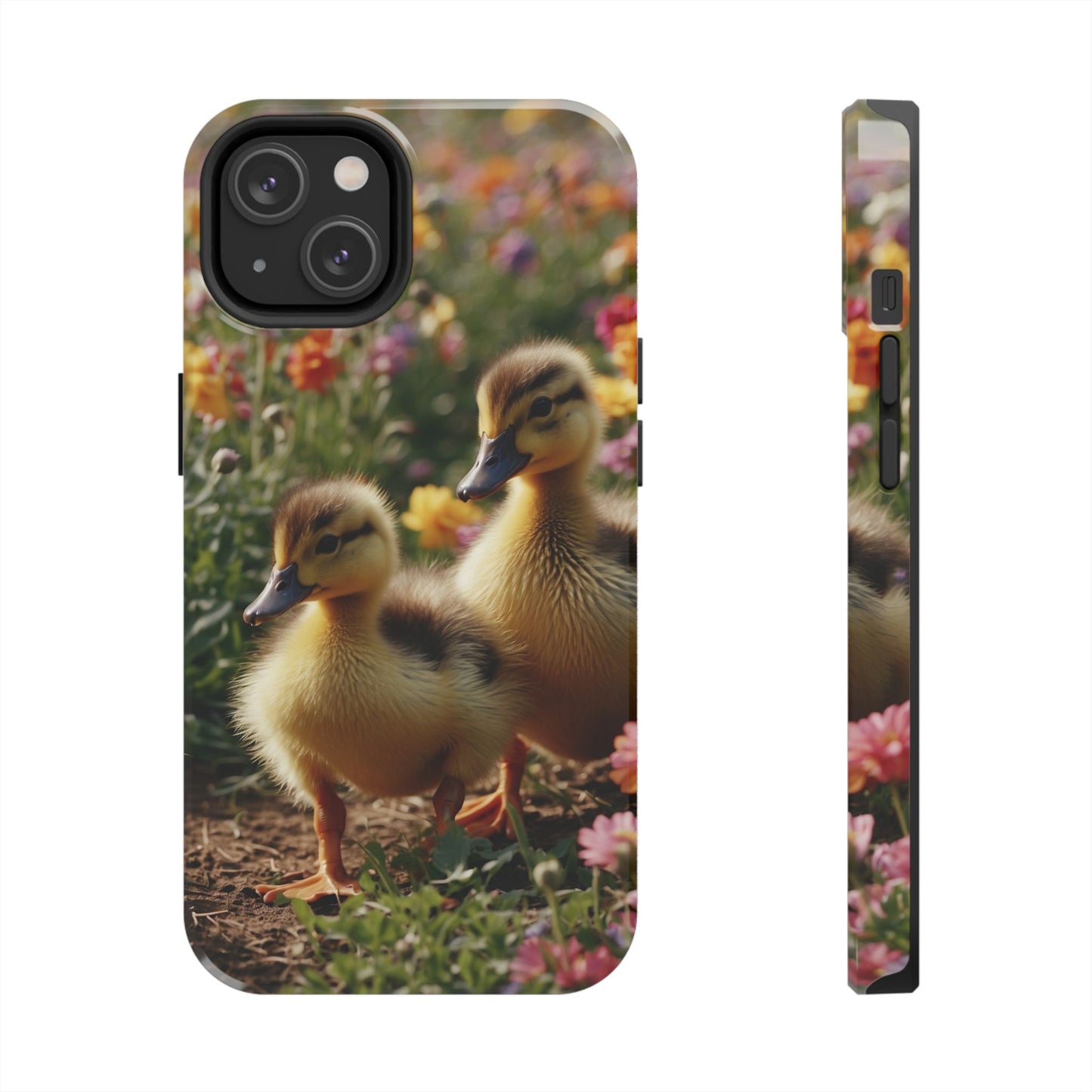 Charming Ducklings in Floral Garden - iPhone Case