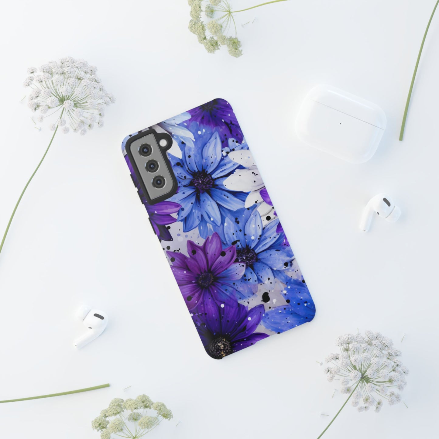 Vibrant Purple & Blue Floral Splash - Samsung Galaxy Series Case