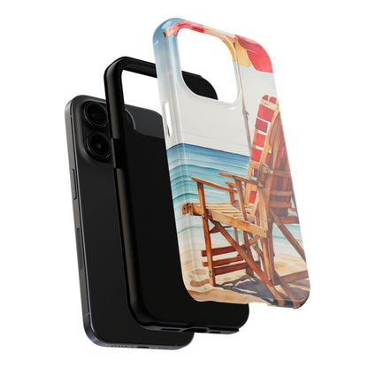 Beach Bliss iPhone Series Case – Relaxing Seaside Chair and Umbrella Design