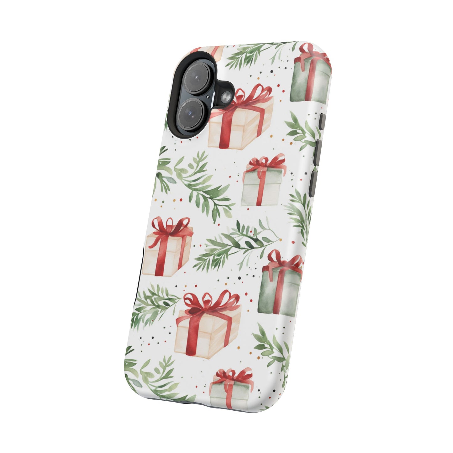 Watercolor Holiday Gifts & Greenery - MagSafe iPhone Series Case