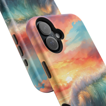 Ocean Wave Sunset MagSafe iPhone Case – Coastal Vibes Design