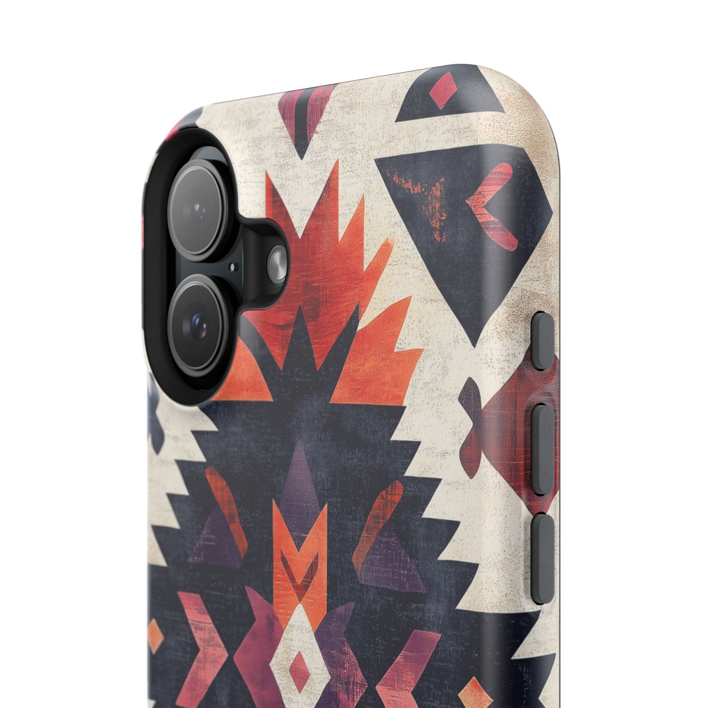 Boho Tribal Starburst Tough MagSafe iPhone Case – Vibrant Geometric Design, Dual-Layer Protection