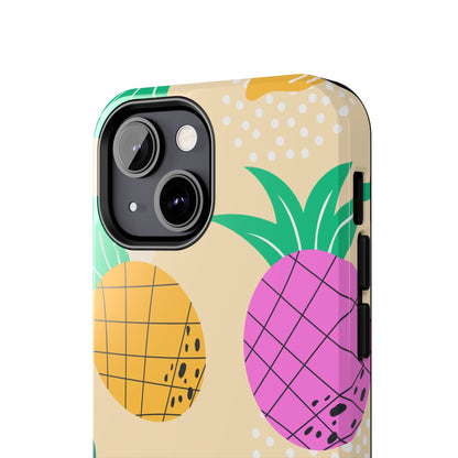 Tropical Pop iPhone Case – Fun Pineapple & Lemon Design with Vibrant Summery Colors