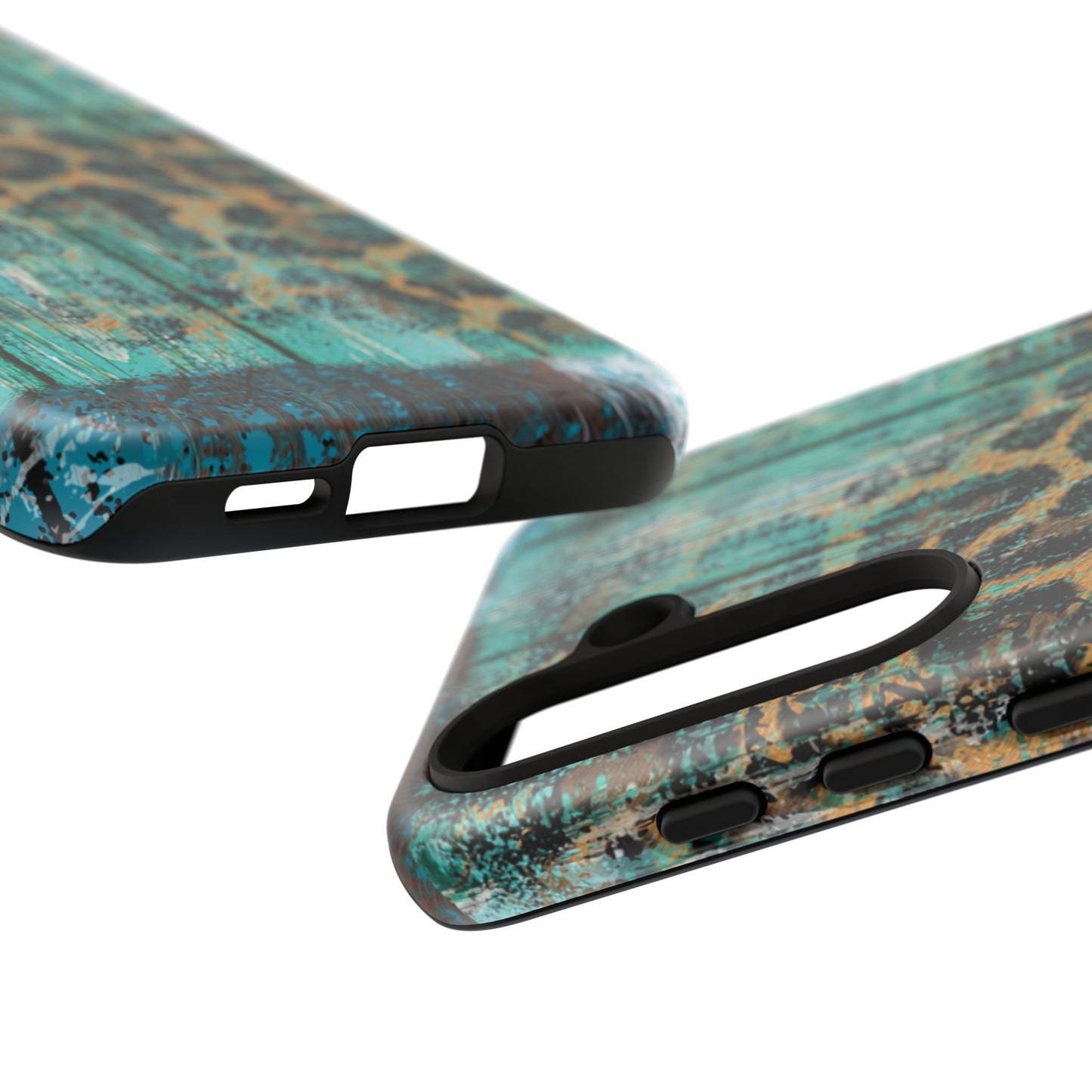 Turquoise Rustic Leopard Wood - Samsung Galaxy Series Case