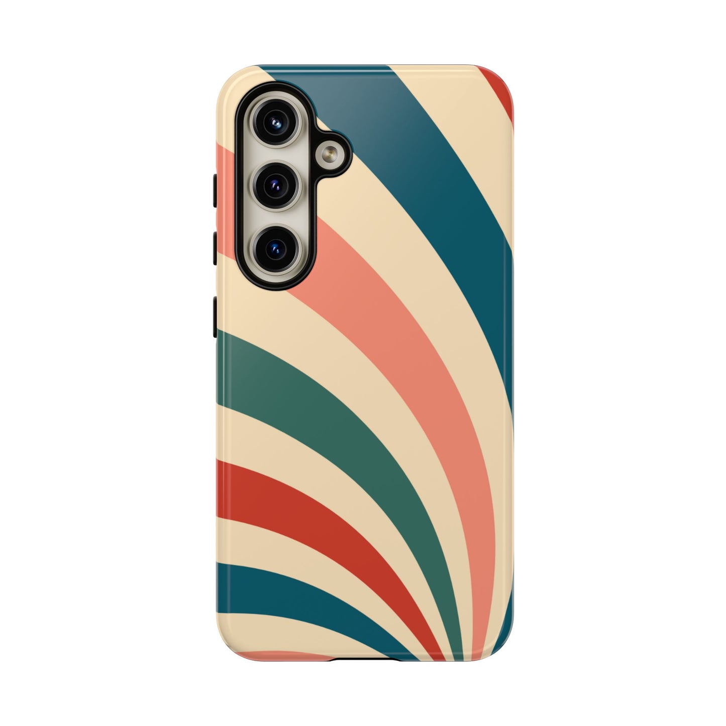 Retro Sunburst Swirl Samsung Galaxy Case – Dual-Layer Protection with Bold 70s Vibes
