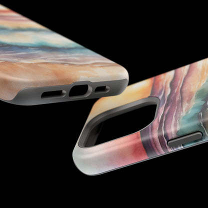 Sunset Waves MagSafe iPhone Case – Vibrant Watercolor Design