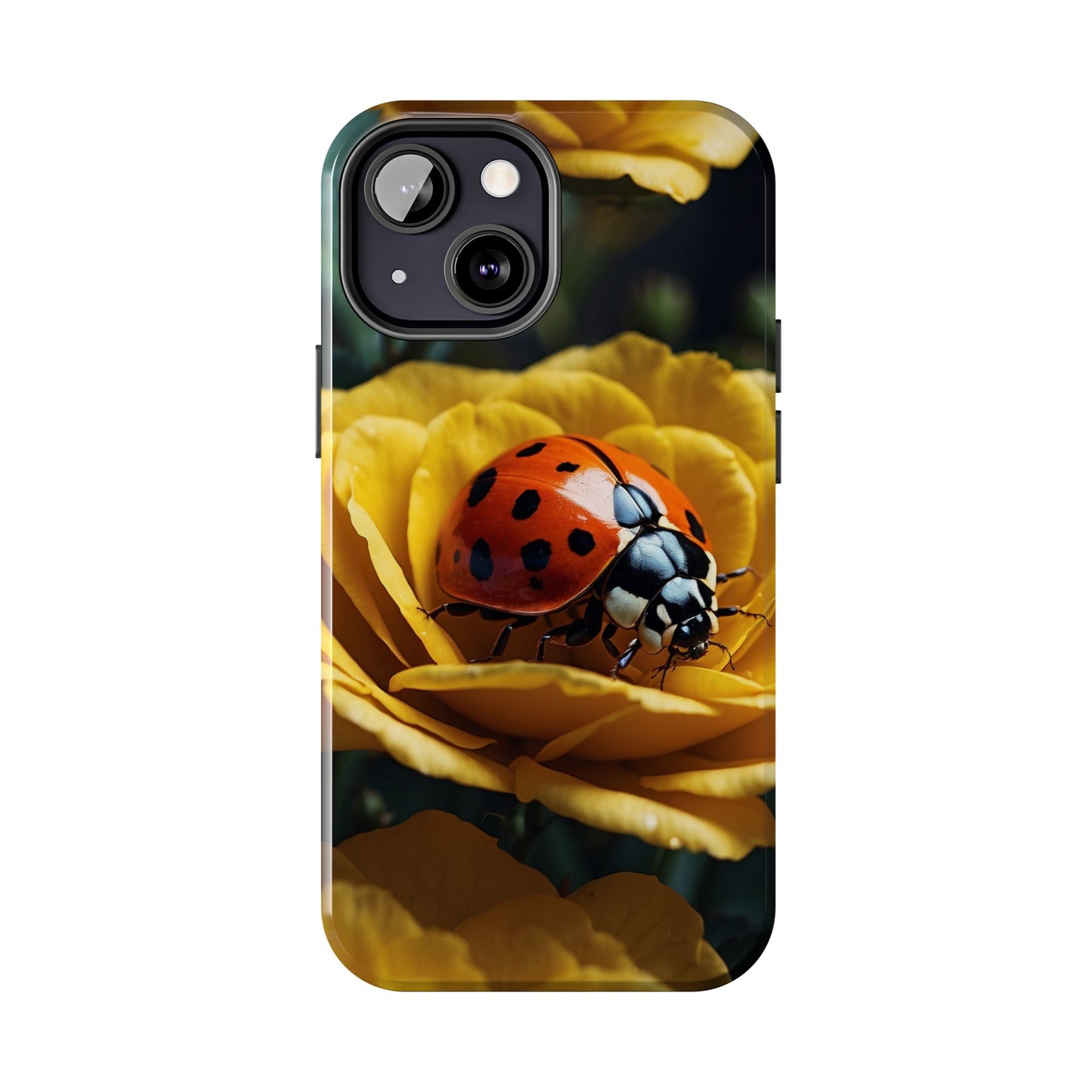 iPhone Case: Ladybug on Yellow Petals