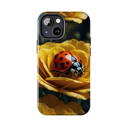 iPhone Case: Ladybug on Yellow Petals