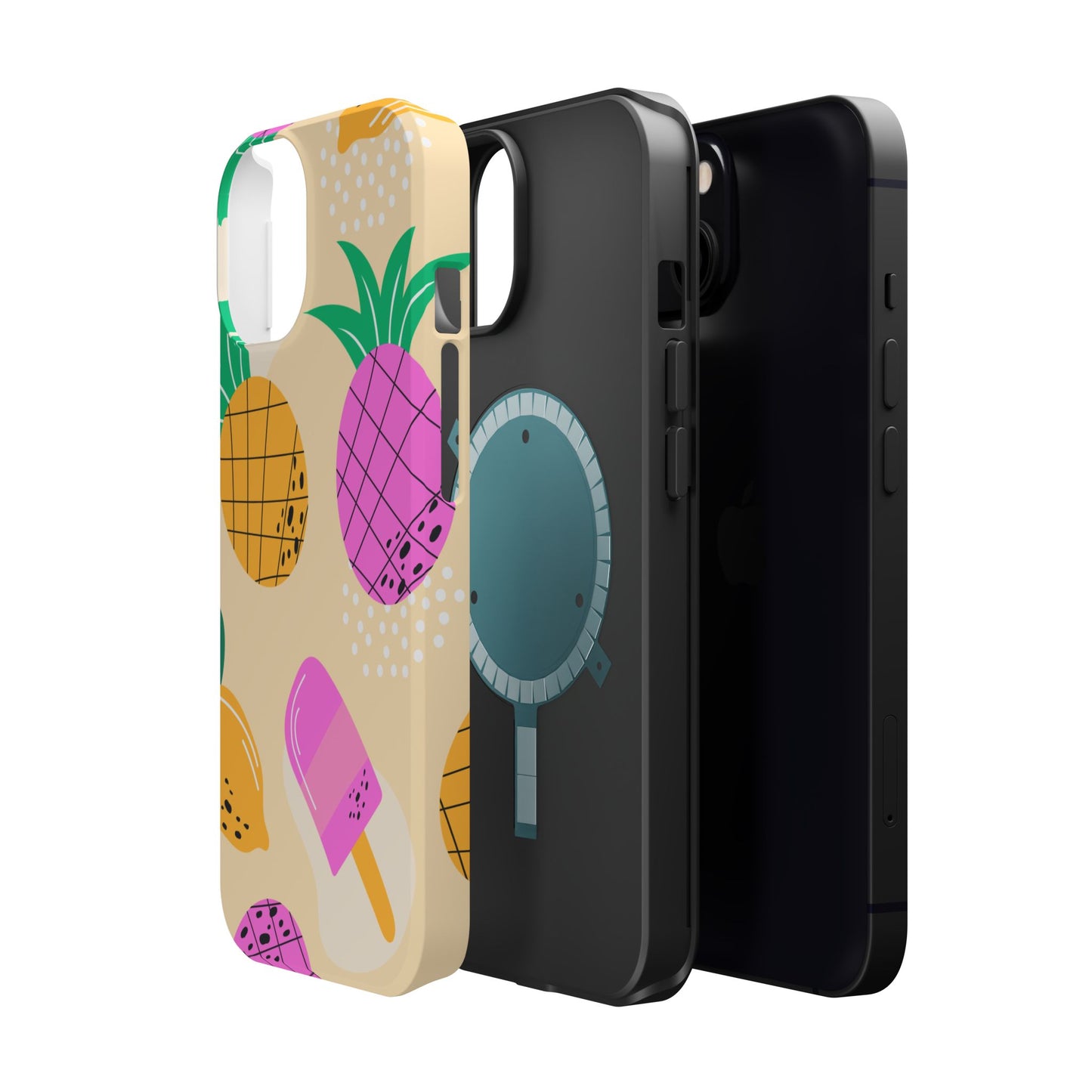 Tropical Pop MagSafe iPhone Case – Fun Pineapple & Lemon Design with Vibrant Summery Colors