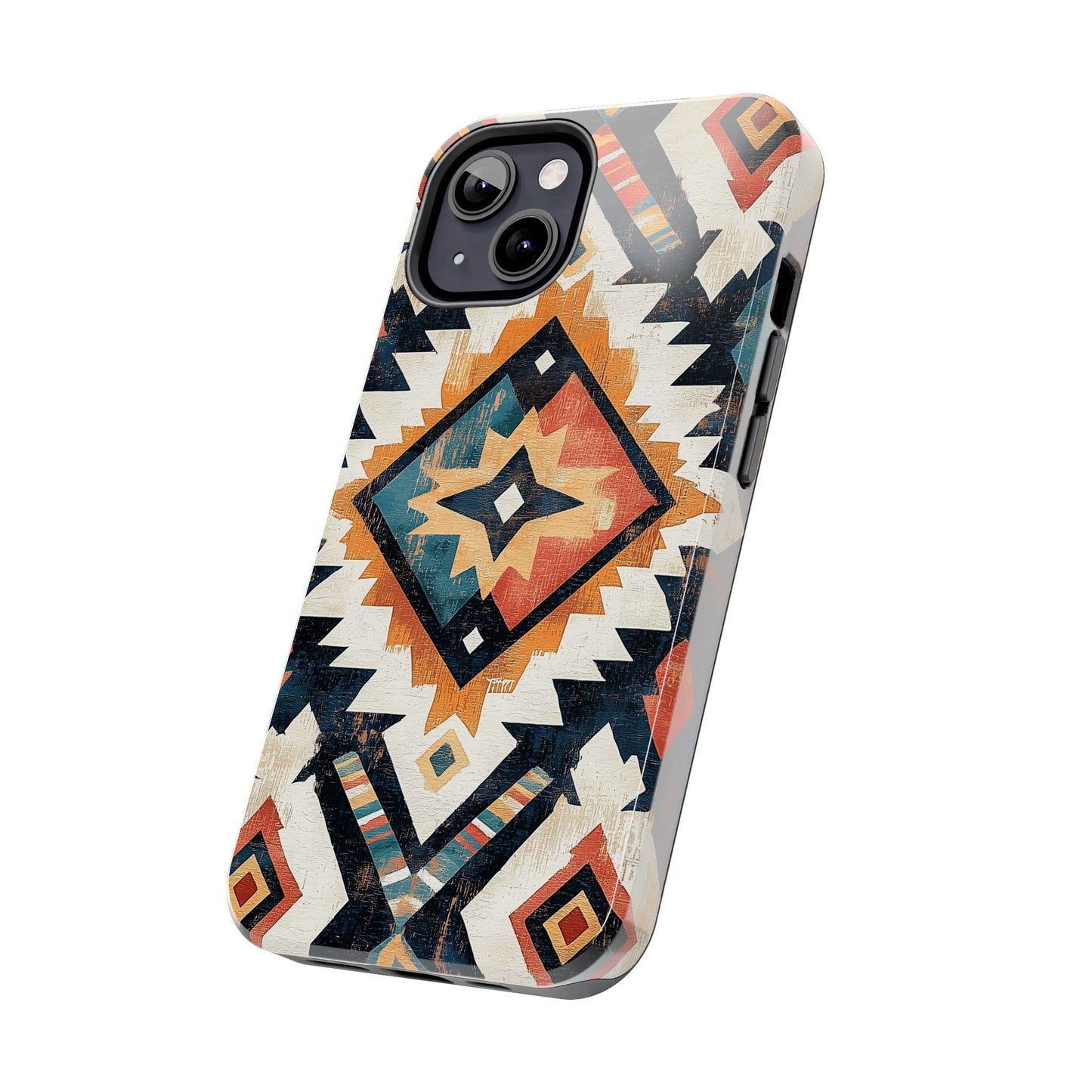 Vintage Southwestern Diamond Tough iPhone Case – Rustic Tribal Design, Dual - Layer Protection - BOGO Cases