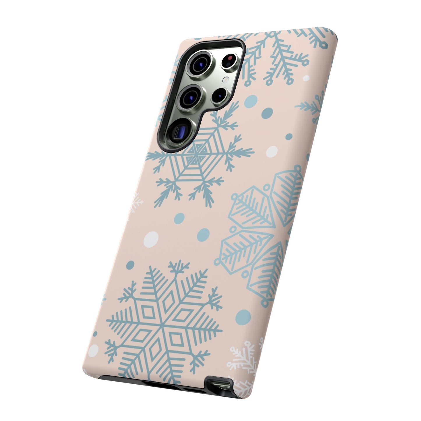 Winter Snowflakes Samsung Galaxy Case – Shockproof, Smooth Matte Finish, Dual-Layer Protection