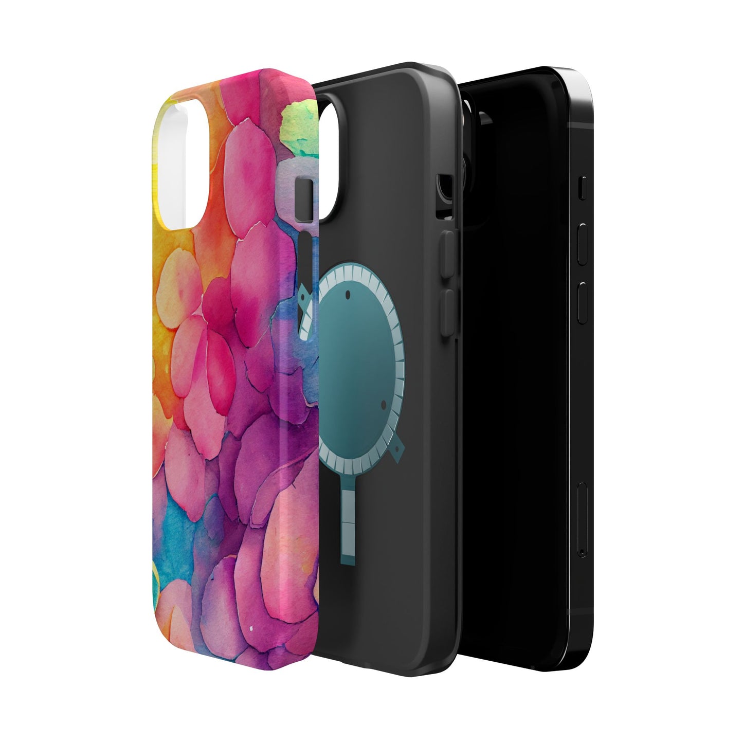 Sunset Petals Watercolor MagSafe iPhone Case – Slim Design, Glossy Finish