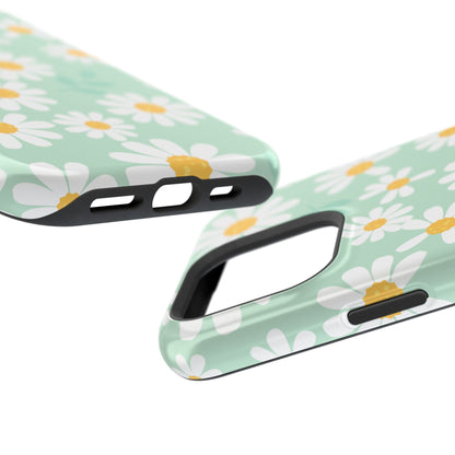 Charming Daisy Floral Tough MagSafe iPhone Case – Spring Pastel Design, Shockproof & Slim