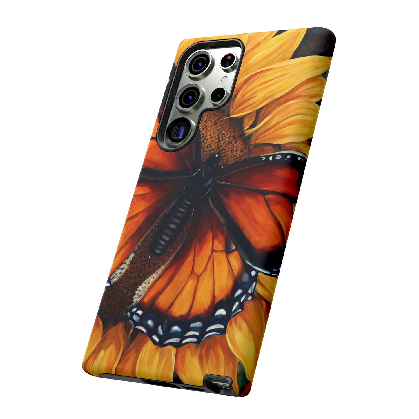 Monarch Butterfly & Sunflower Art – iPhone Case