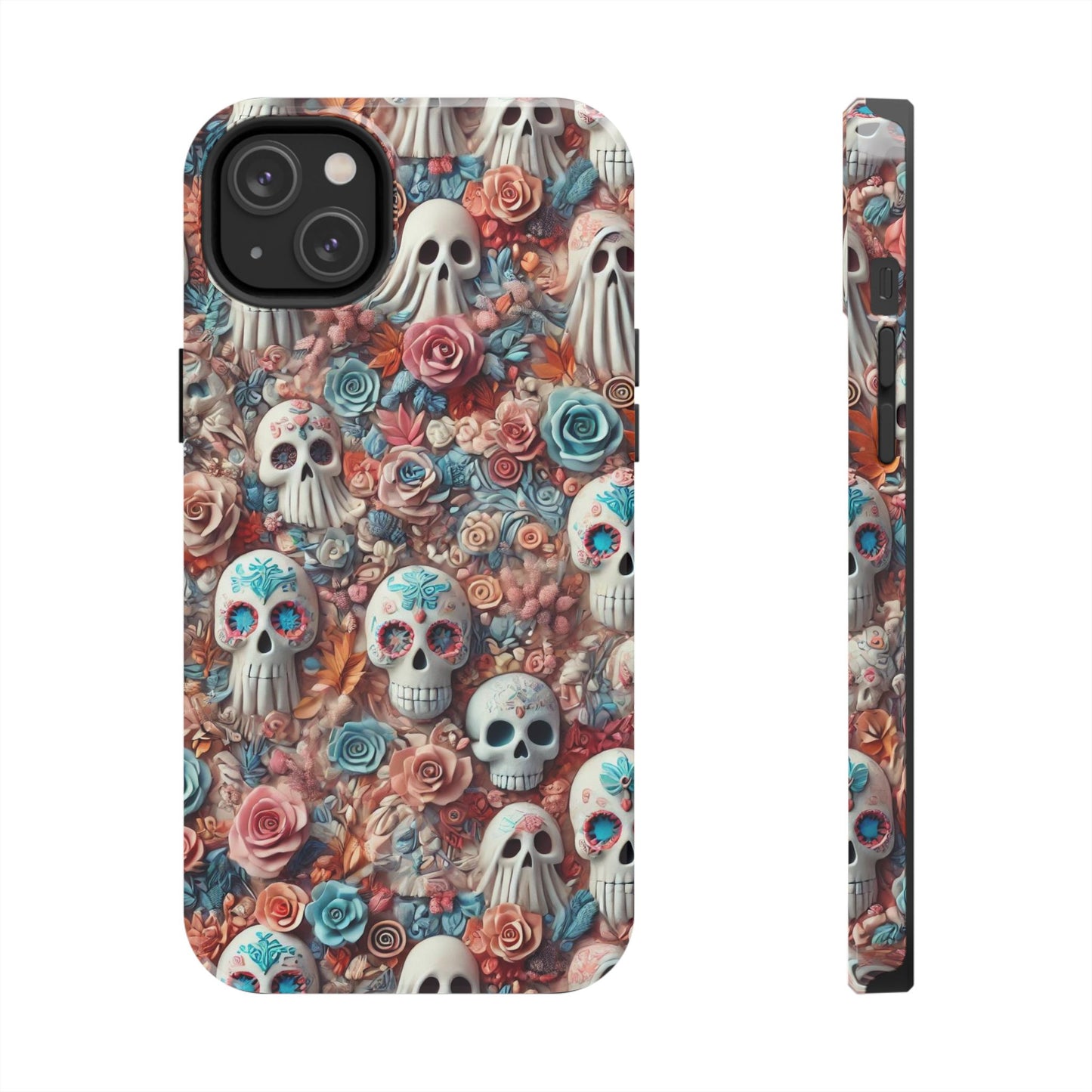 Day of the Dead Floral Skull iPhone Case - Colorful Protective Cover - Halloween Spooky Autumn Case