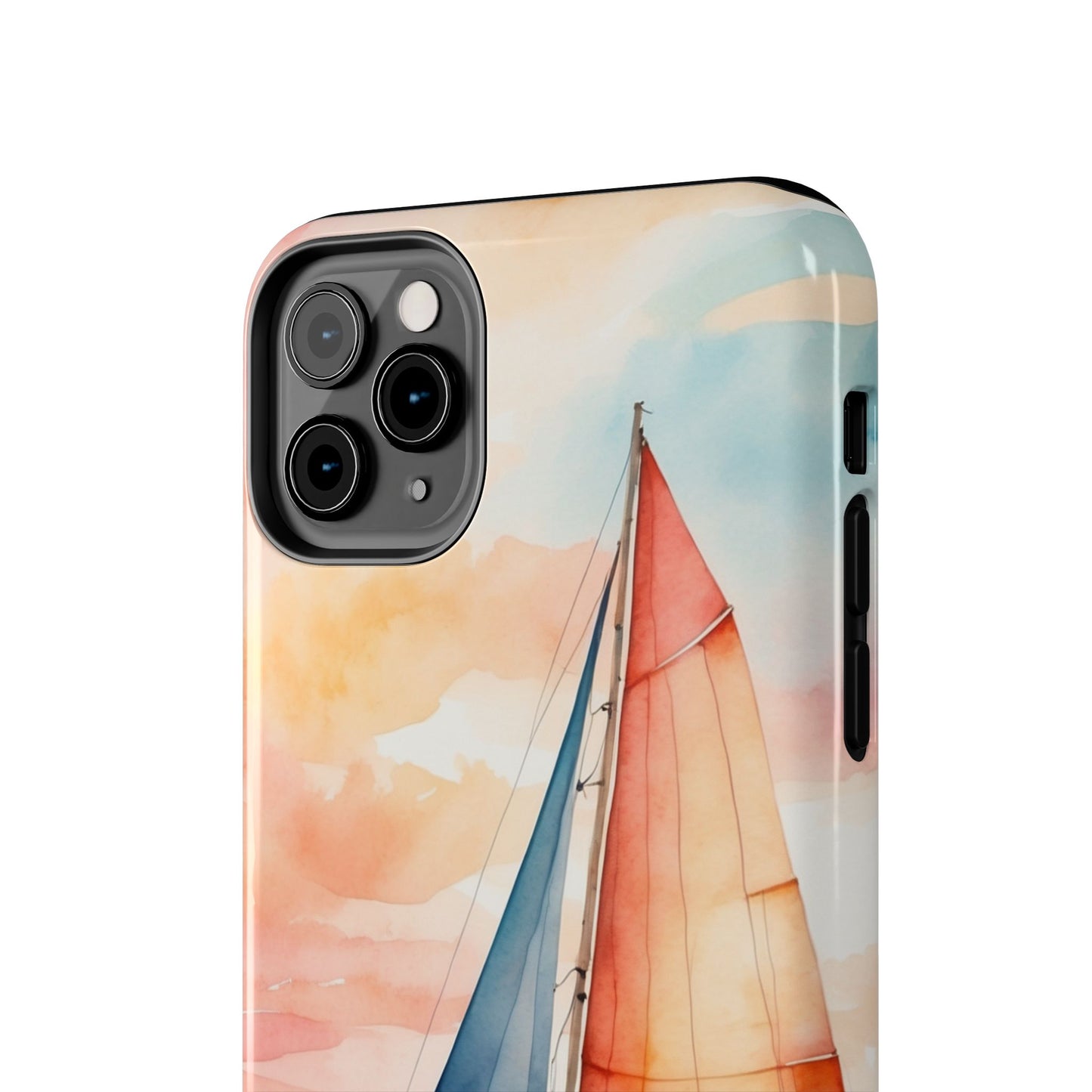 Sunset Sail iPhone Case – Watercolor Sailboat and Sky Design - BOGO Cases