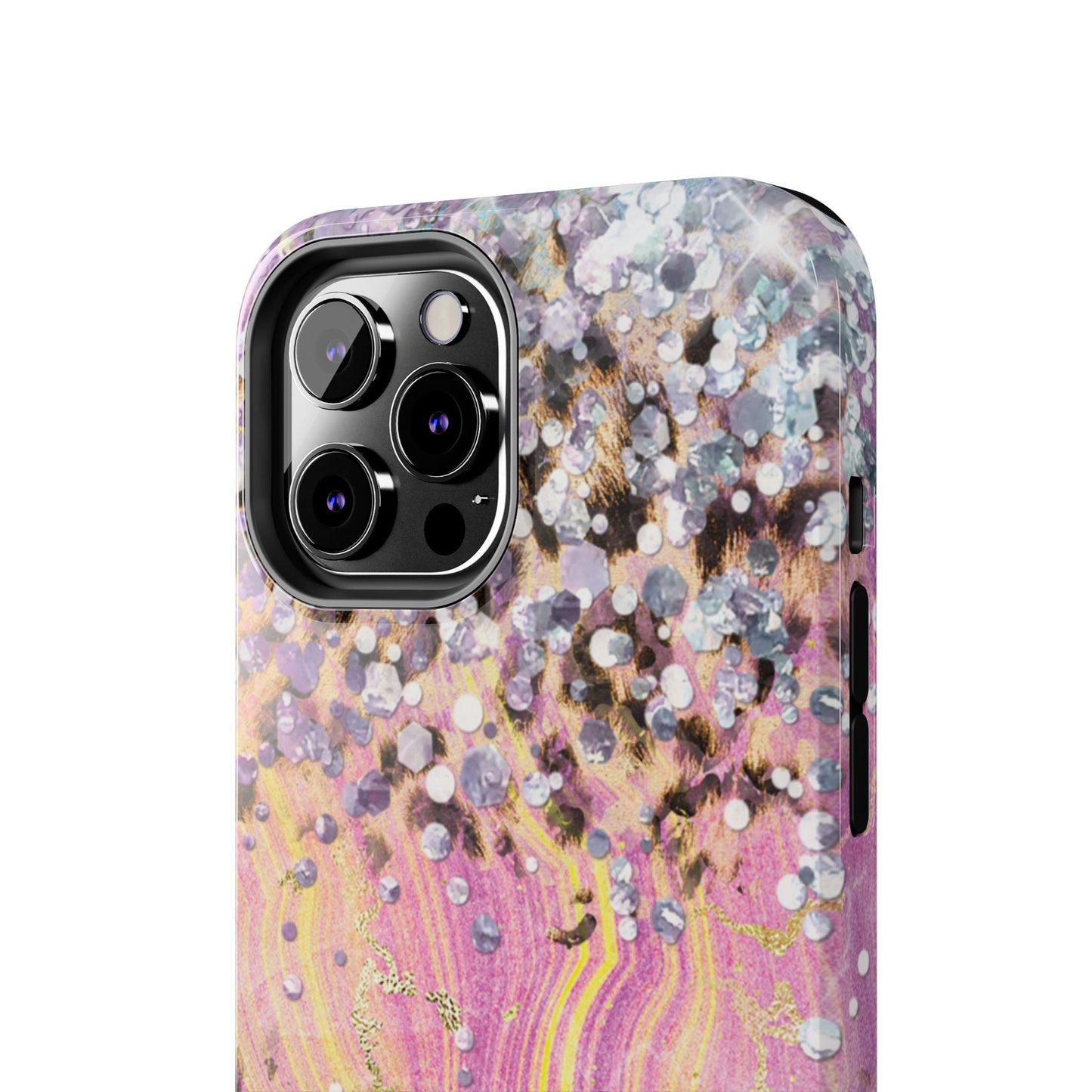 Crystal Glam Leopard - iPhone Series Case with Glitter and Gem Accents