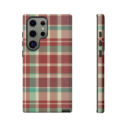 Vintage Plaid in Red & Cream – Samsung Galaxy Case with Timeless Style