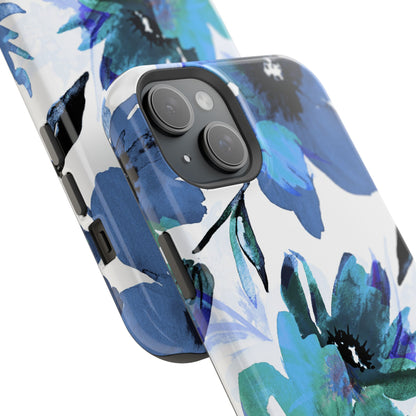 MagSafe iPhone Case – Serene Blue Blossom