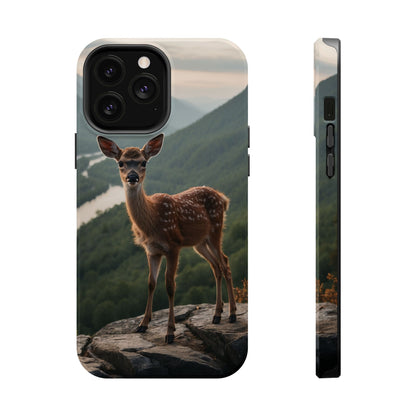 Majestic Fawn Overlooking Mountain Vista MagSafe iPhone Case