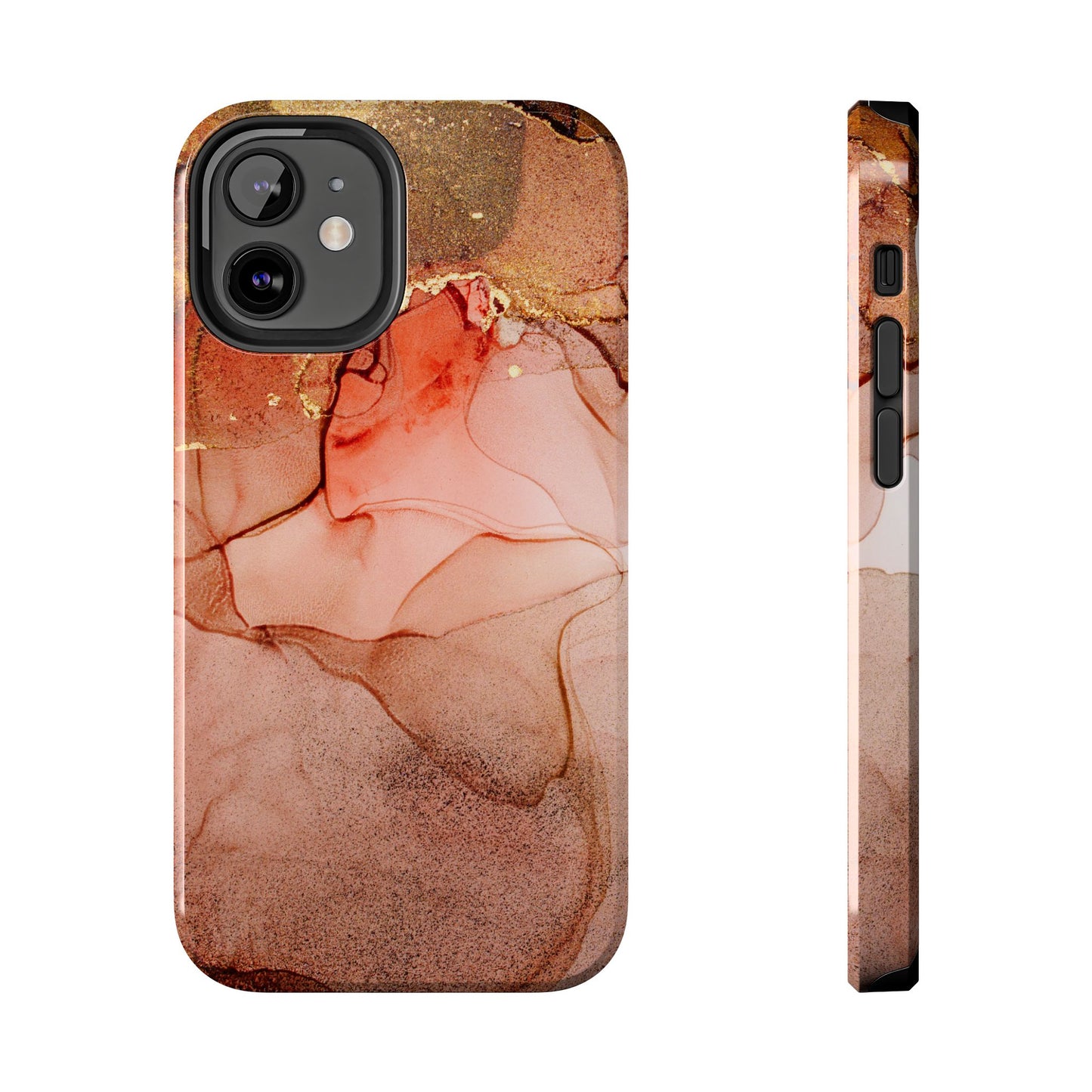 Ruby Red Marble Samsung Galaxy Case - Elegant Red Marble with Gold Accents