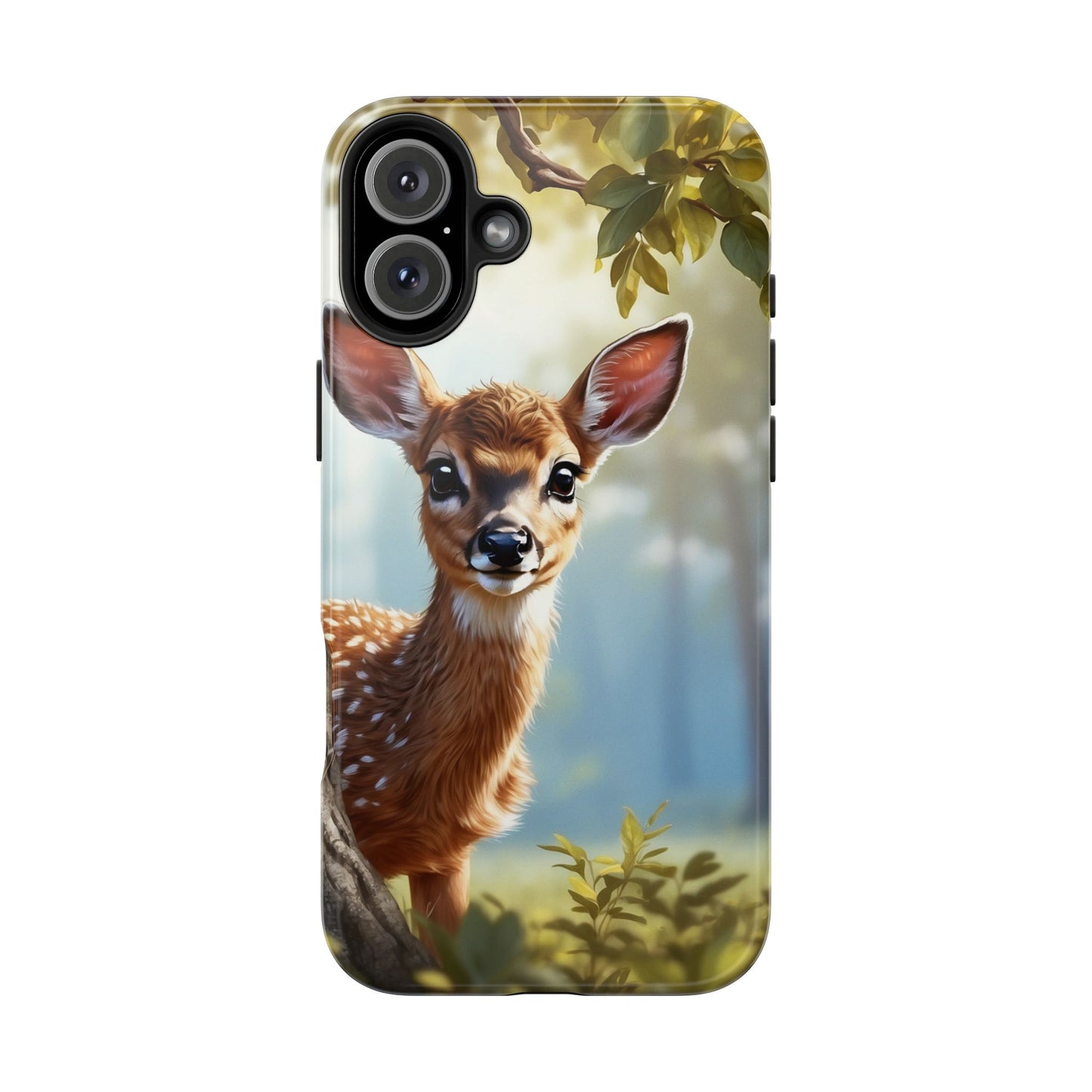 Whimsical Fawn in a Sunlit Forest iPhone Case