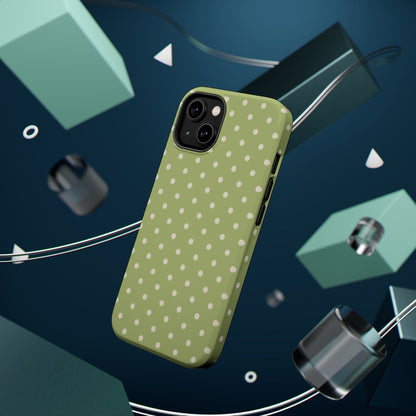 Sage Green Polka Dots – MagSafe iPhone Case