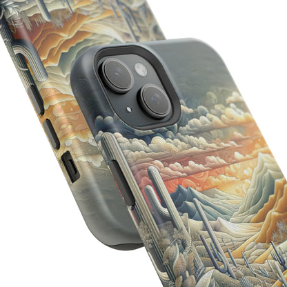 Rugged Elegance MagSafe iPhone Case – Hot Metals & Cactus Design for iPhone 15, 14, 13,  Pro, Plus, and Pro Max