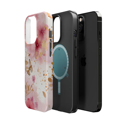 Blush Pink Floral Butterfly - MagSafe iPhone Case