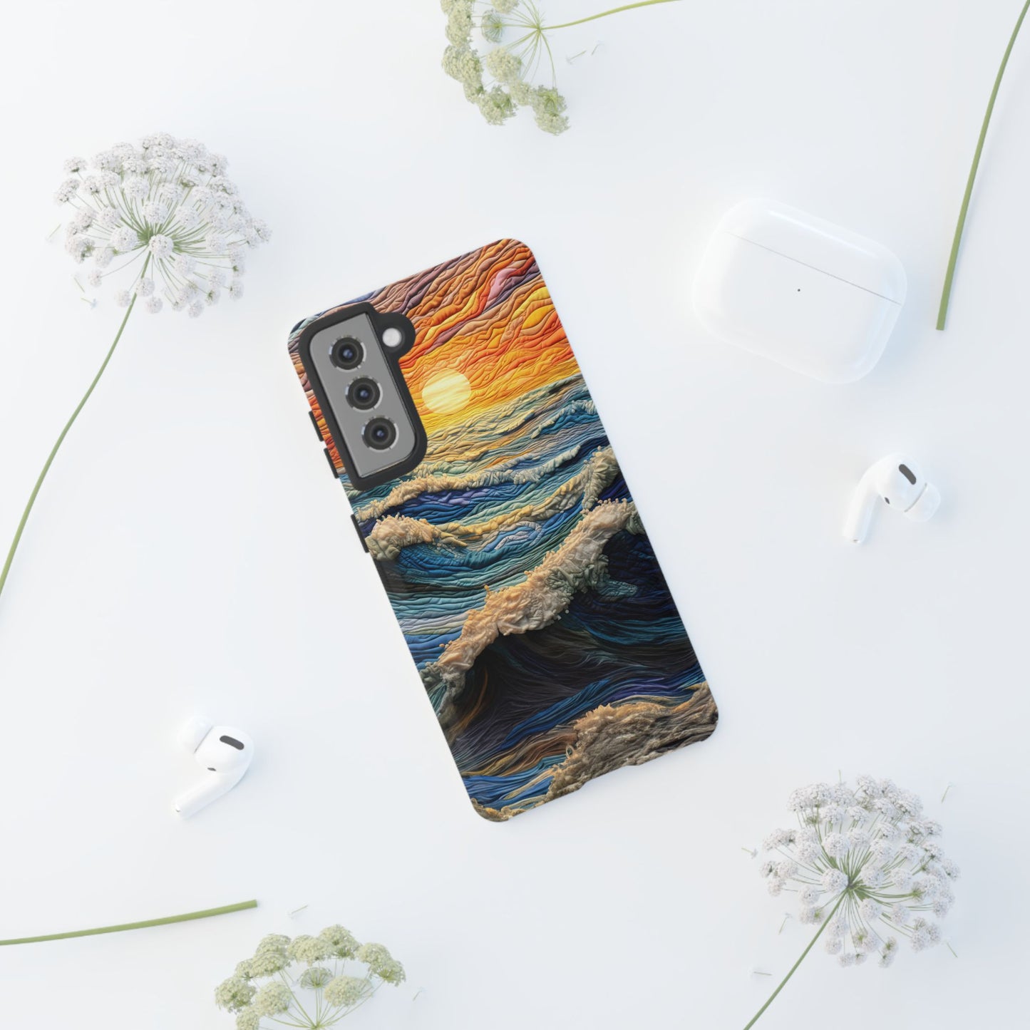 Textured Ocean Sunset Waves – Samsung Galaxy Series Case