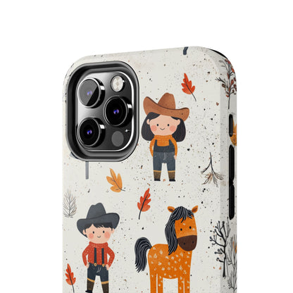 Cowboy Adventures Tough iPhone Case – Cute Western Theme, Dual - Layer Protection - BOGO Cases