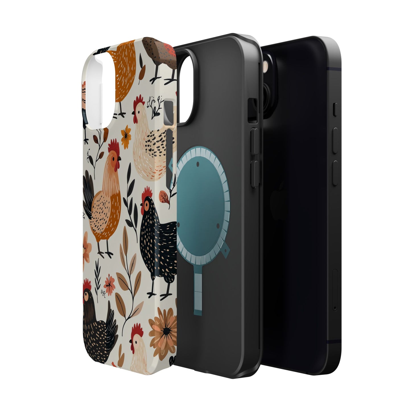 MagSafe iPhone Case: Cluckin' Vintage – Chickens & Leaves