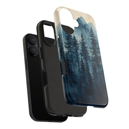 Misty Forest iPhone Case - Nature-Inspired Mountain Scene Protective Cover