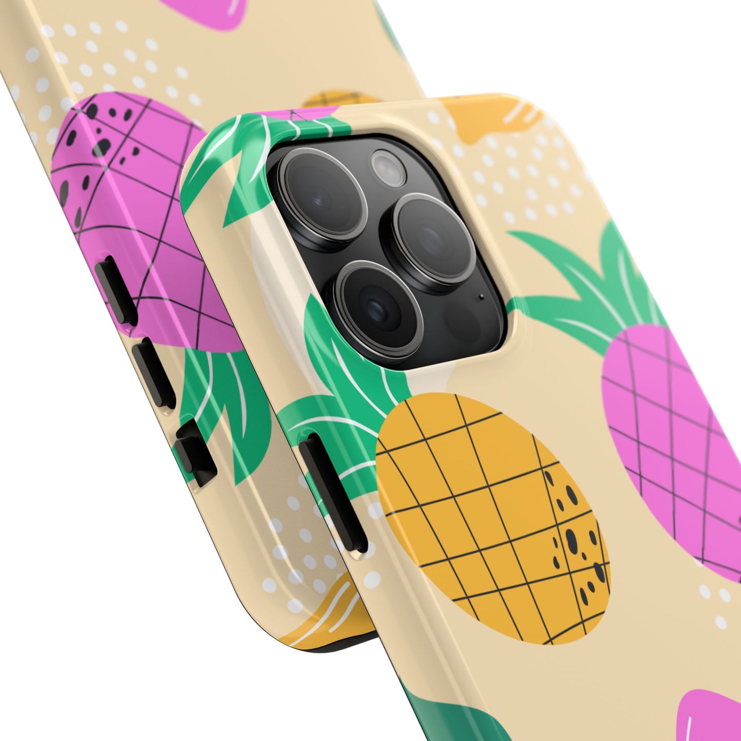 Tropical Pop iPhone Case – Fun Pineapple & Lemon Design with Vibrant Summery Colors