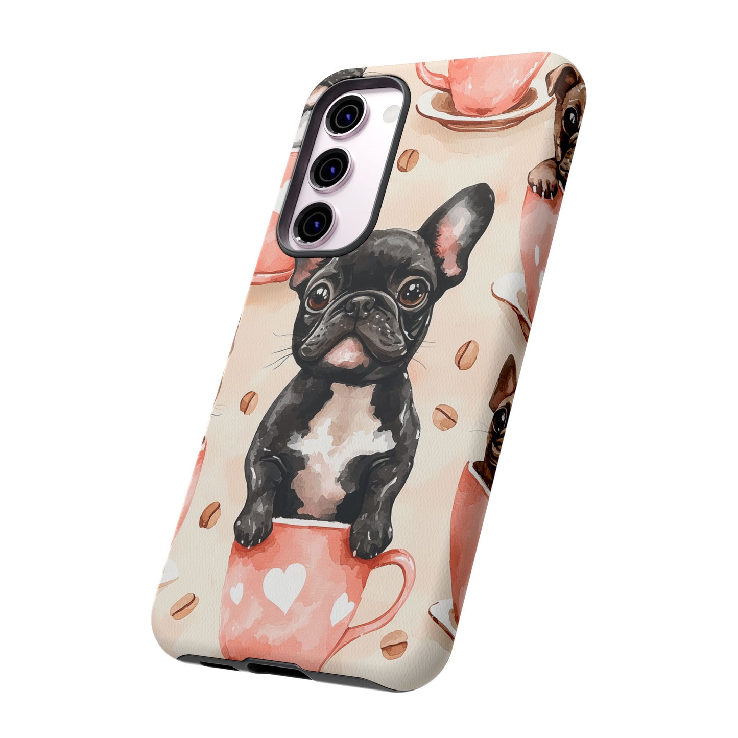 French Bulldog in Coffee Cup  Samsung Galaxy  Case – Cute Dog Art, Shockproof & Slim Design