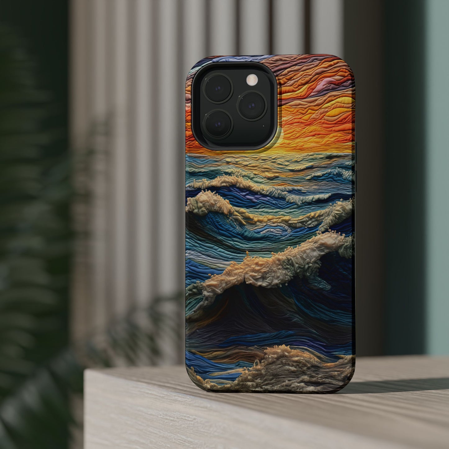 Ocean Sunset Tapestry Waves – MagSafe iPhone Series Case