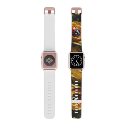 Ladybug on Yellow Petals Apple Watch Band