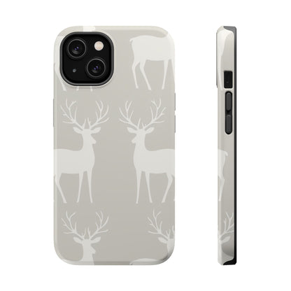 Elegant White Reindeer Pattern – MagSafe iPhone Series Case