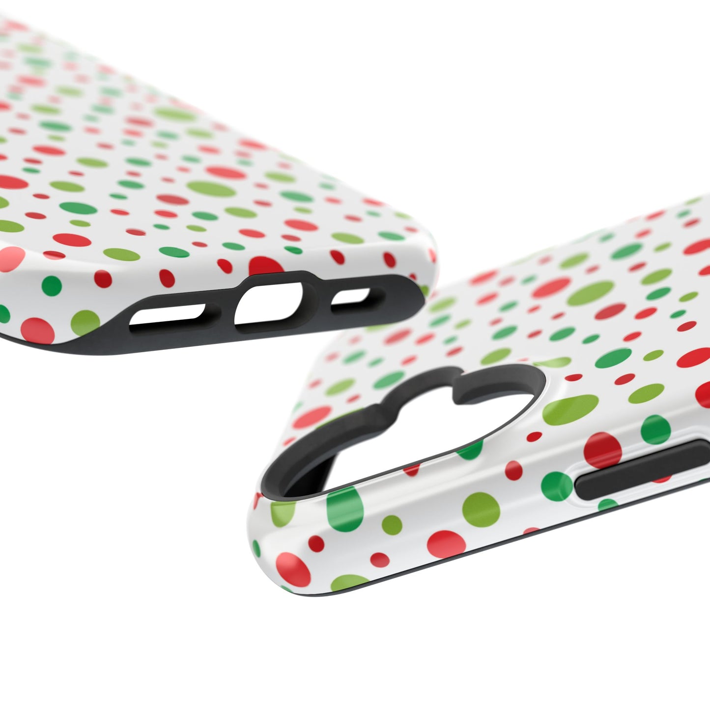 Red & Green Christmas Polka Dots – MagSafe iPhone Case