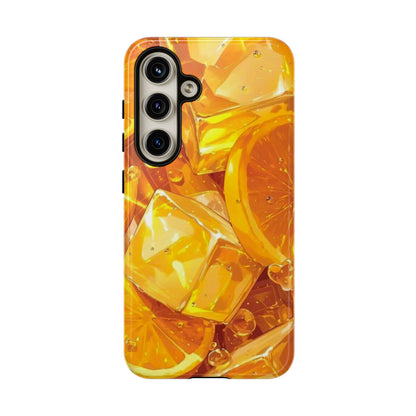 Citrus Splash Samsung Galaxy  Case – Bright Orange Slices & Ice, Dual-Layer Protection