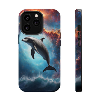 Cosmic Dolphin Space Vibes - MagSafe-Compatible Case