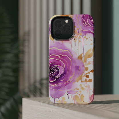 Radiant Purple & Gold Floral - MagSafe iPhone Series Case