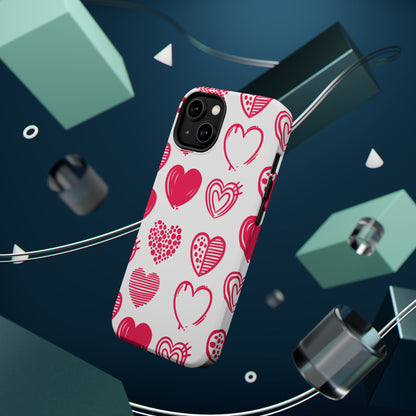 Funky Pink Hearts – MagSafe iPhone Case