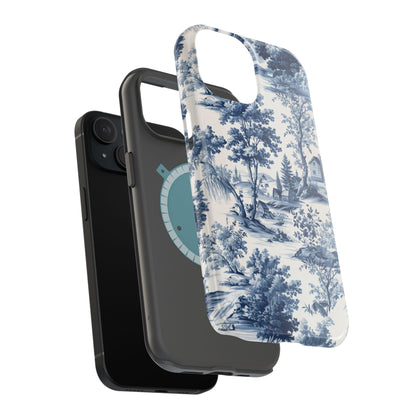 Vintage Charm Blue Toile iPhone Case